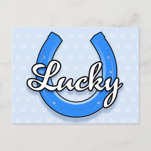 Carte postale Lucky Horseshoe (bleu) (Devant)