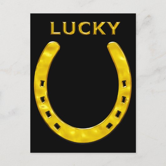 Carte Postale Lucky Horseshoe en Or (Devant)