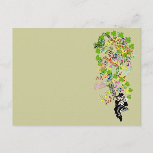 Carte Postale Lucky Leprechaun Avec Shamrocks (Devant)