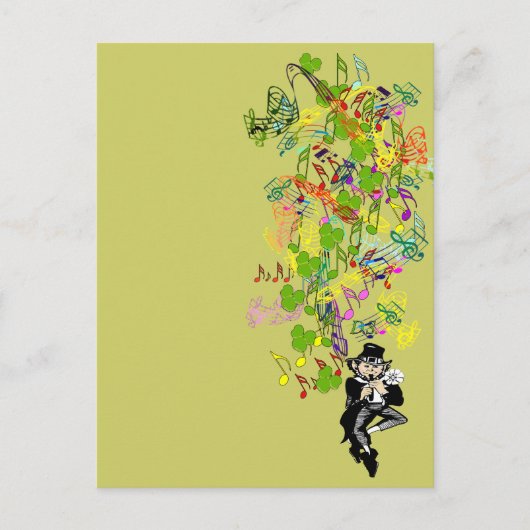 Carte Postale Lucky Leprechaun Avec Shamrocks (Devant)