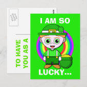 Carte Postale Lucky Leprechaun Custom Saint Patrick's Day (Devant / Derrière)