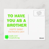 Carte Postale Lucky Leprechaun Custom Saint Patrick's Day (Dos)