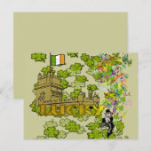 Carte Postale Lucky Leprechaun et son château irlandais (Devant / Derrière)