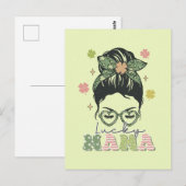 Carte Postale Lucky Mama - Messy Bun - Clover St. Patrick (Devant / Derrière)