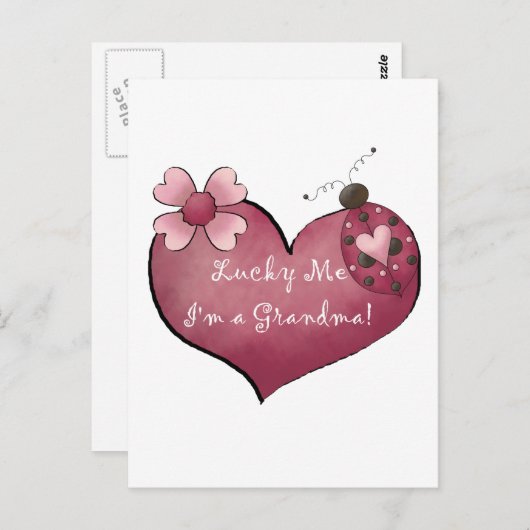 Carte Postale Lucky Me Je suis un grand-mère Tshirts et cadeaux (Devant / Derrière)