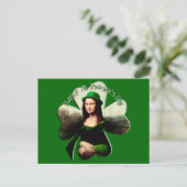 Carte Postale Lucky Mona Lisa Shamrock de la Saint Patrick (Debout devant)