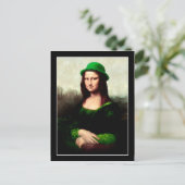 Carte Postale Lucky Mona Lisa Shamrock de la Saint Patrick (Debout devant)