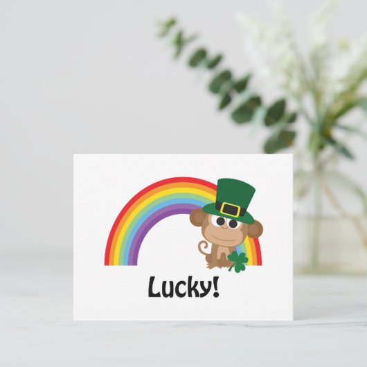 Carte Postale Lucky Monkey Leprechaun (Debout devant)