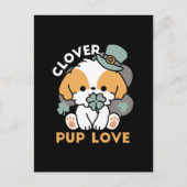 Carte Postale Lucky Pup with Clover - St. Patrick's Day Cadeau (Devant)