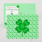Carte Postale Lucky Shamrock St. Patrick's Day Party Invitation (Devant / Derrière)
