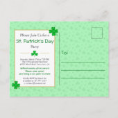 Carte Postale Lucky Shamrock St. Patrick's Day Party Invitation (Dos)