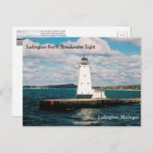 Carte postale Ludington North Breakwater (Devant / Derrière)