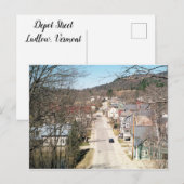 Carte Postale Ludlow, Vermont - Rue Dépôt (Devant / Derrière)