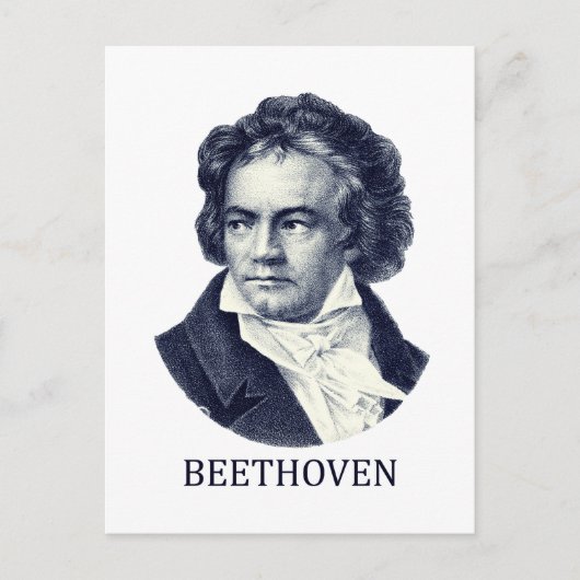 Carte Postale Ludwig van Beethoven, blue (Devant)