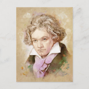 Carte Postale Ludwig van Beethoven im Aquarell Stil