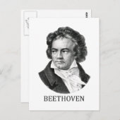 Carte Postale Ludwig van Beethoven, noir (Devant / Derrière)
