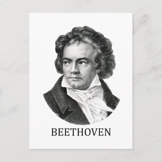 Carte Postale Ludwig van Beethoven, noir (Devant)