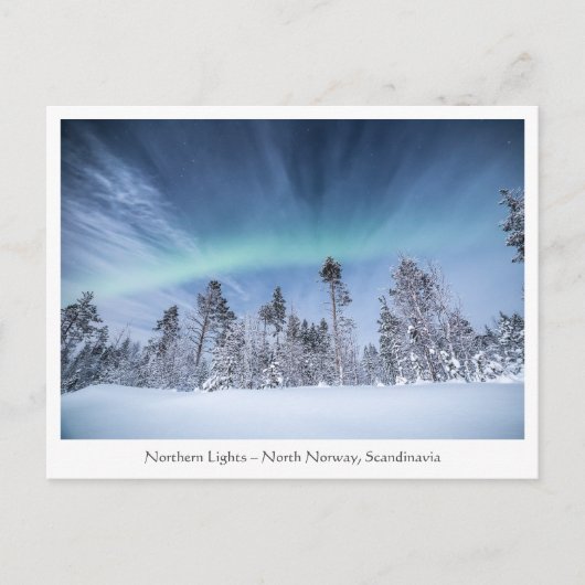 Carte Postale Lueurs boréales Norvège (Devant)