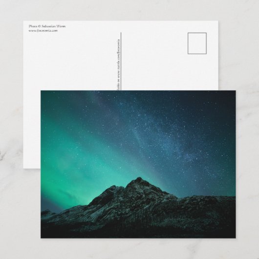 Carte Postale Lueurs boréales Norvège (Devant / Derrière)
