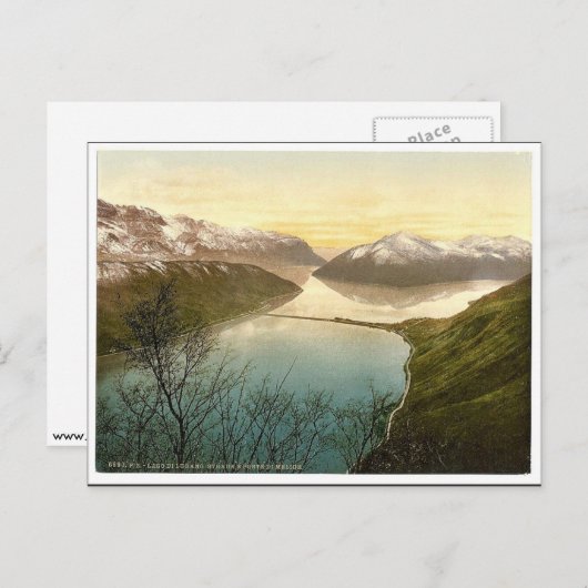 Carte Postale Lugano, route et pont à Melide, Tessin, Commutateu (Devant / Derrière)