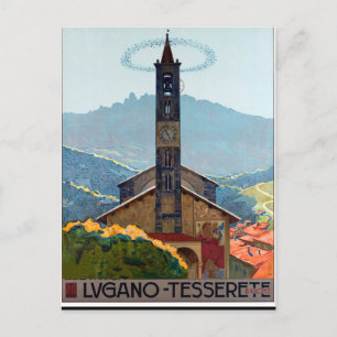 Carte Postale Lugano Tesserete, Église du village, Suisse