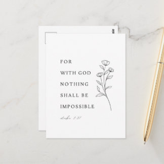 Carte Postale Luke 1:37 Bible Verse