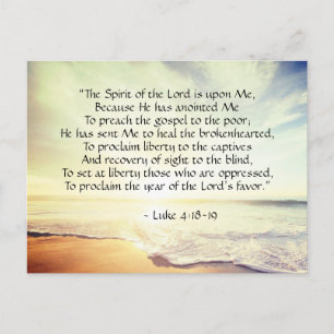 Carte Postale Luke 4:18-19, "The Spirit of the Lord is upon Me"