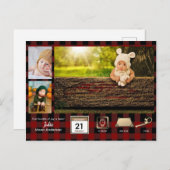 Carte Postale Lumberjack BABY STATS Photo Collage Faire-part (Devant / Derrière)