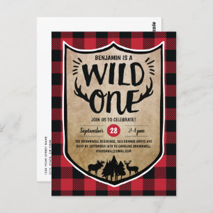 Carte Postale Lumberjack Wild One Boys 1ère fête d'anniversaire
