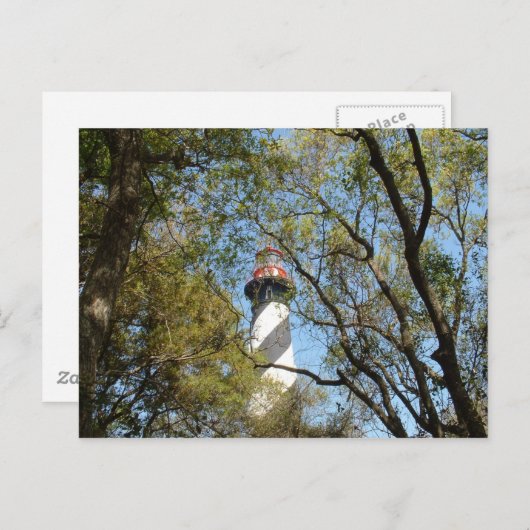 CARTE POSTALE LUMIÈRE À TRAVERS LES ARBRES (Devant / Derrière)