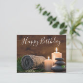 Carte Postale Lumière aux bougies pour des voeux d'anniversaire (Debout devant)