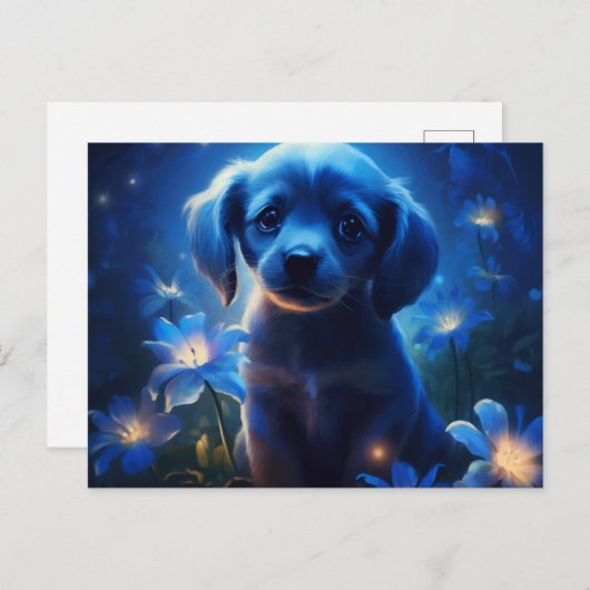 Carte Postale lumière bleue (Devant / Derrière)