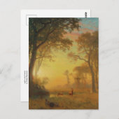 Carte Postale Lumière dans la forêt par Albert Bierstadt (Devant / Derrière)
