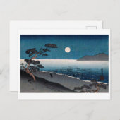 Carte Postale Lumière de la lune et côte solitaire, Hiroshige, U (Devant / Derrière)