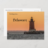 Carte Postale Lumière de l'extrémité Est de Breakwater Delaware (Devant / Derrière)