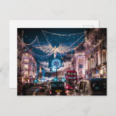 CARTE POSTALE LUMIÈRE DE NOËL - RUE RÉGENT, LONDRES, ROYAUME-UNI (Devant / Derrière)