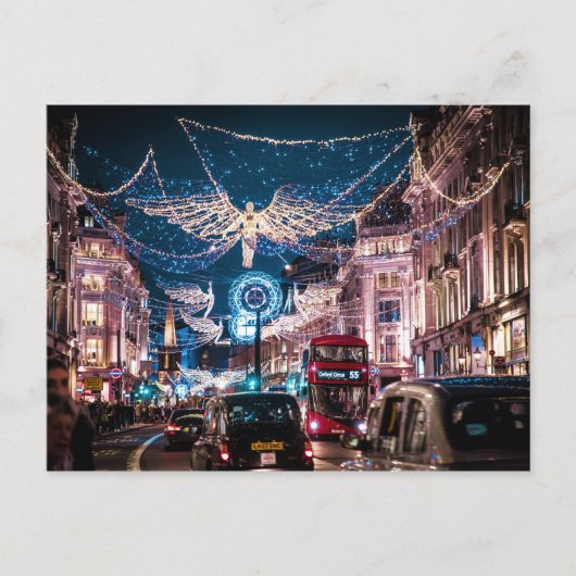 CARTE POSTALE LUMIÈRE DE NOËL - RUE RÉGENT, LONDRES, ROYAUME-UNI (Devant)