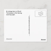 Carte Postale Lumière du matin du printemps du Tennessee rural (Dos)