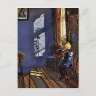 Carte Postale Lumière du soleil dans la salle bleue art par Anna