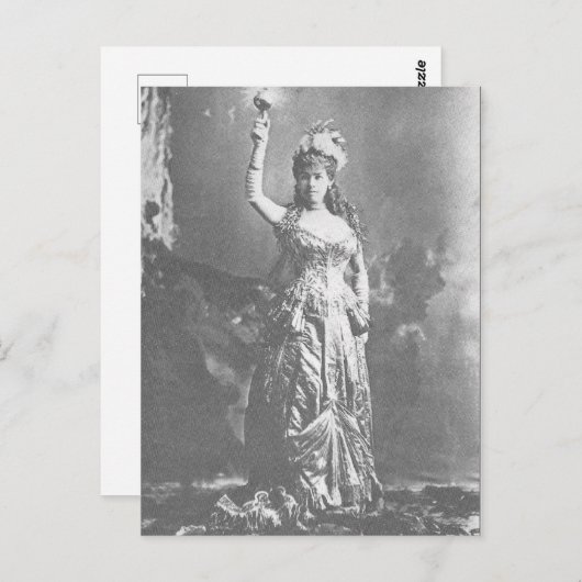 Carte Postale Lumière électrique Mme W. K. Vanderbilt en costume (Devant / Derrière)