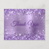 Carte Postale Lumière Pailletée Violet Clair Feuille 50e Anniver (Devant)