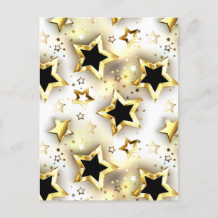 Carte Postale Lumière transparente avec étoiles or
