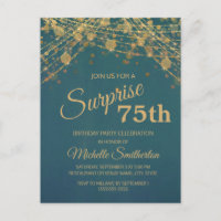Lumières à Chaîne Or Sarcelle Surprise 75e Anniver