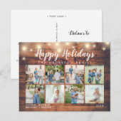 Carte Postale Lumières à cordes de bois rustique (Devant / Derrière)