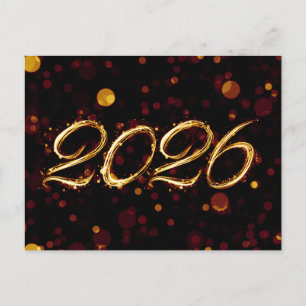 Carte Postale lumières bokeh 2026 nouvel an