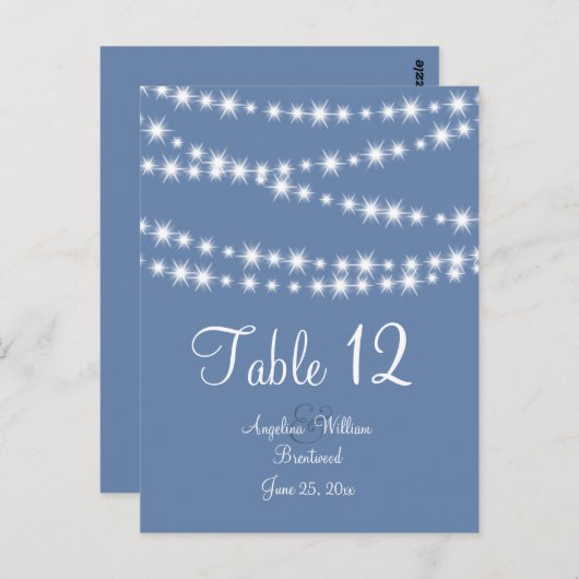 Carte Postale Lumières brillantes bleu clair Numéro de tableau (Devant / Derrière)