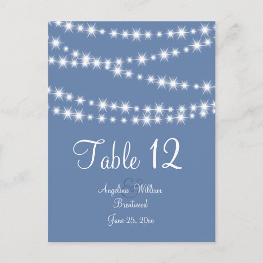 Carte Postale Lumières brillantes bleu clair Numéro de tableau (Devant)