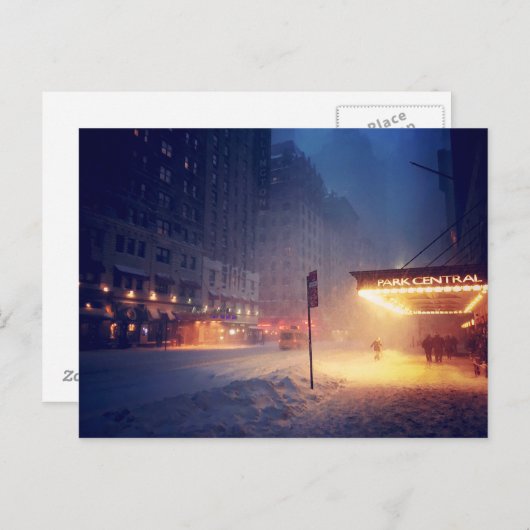 Carte Postale Lumières Chaudes Dans Une Nuit Froide (Devant / Derrière)