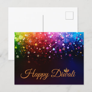 Carte Postale Lumières colorées Heureux Diwali 