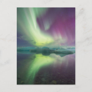 Carte Postale Lumières d'Aurora dans la lagune   Jokulsarlon, Is